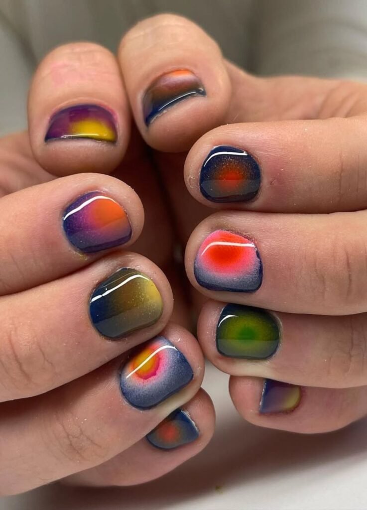 Airbrush Aura Nail Design For Men