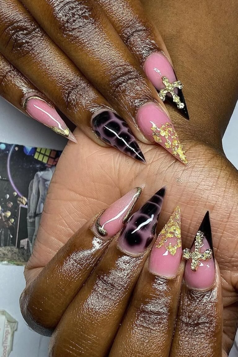 this prom nail is a soft nod to Crocs, textured details or Crocs charms