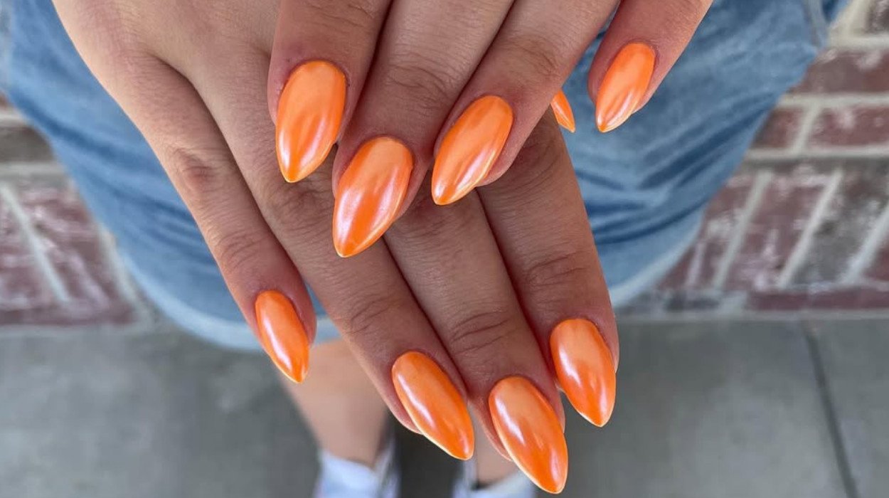 Chrome Orange Nails Perfect Designs You Need to Try for all Seasons