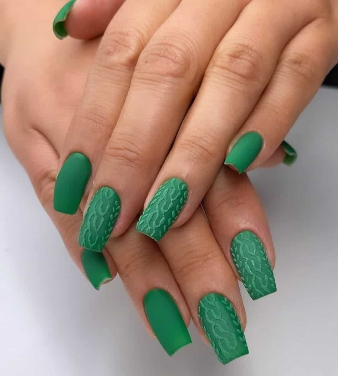 Green Sweater Nails