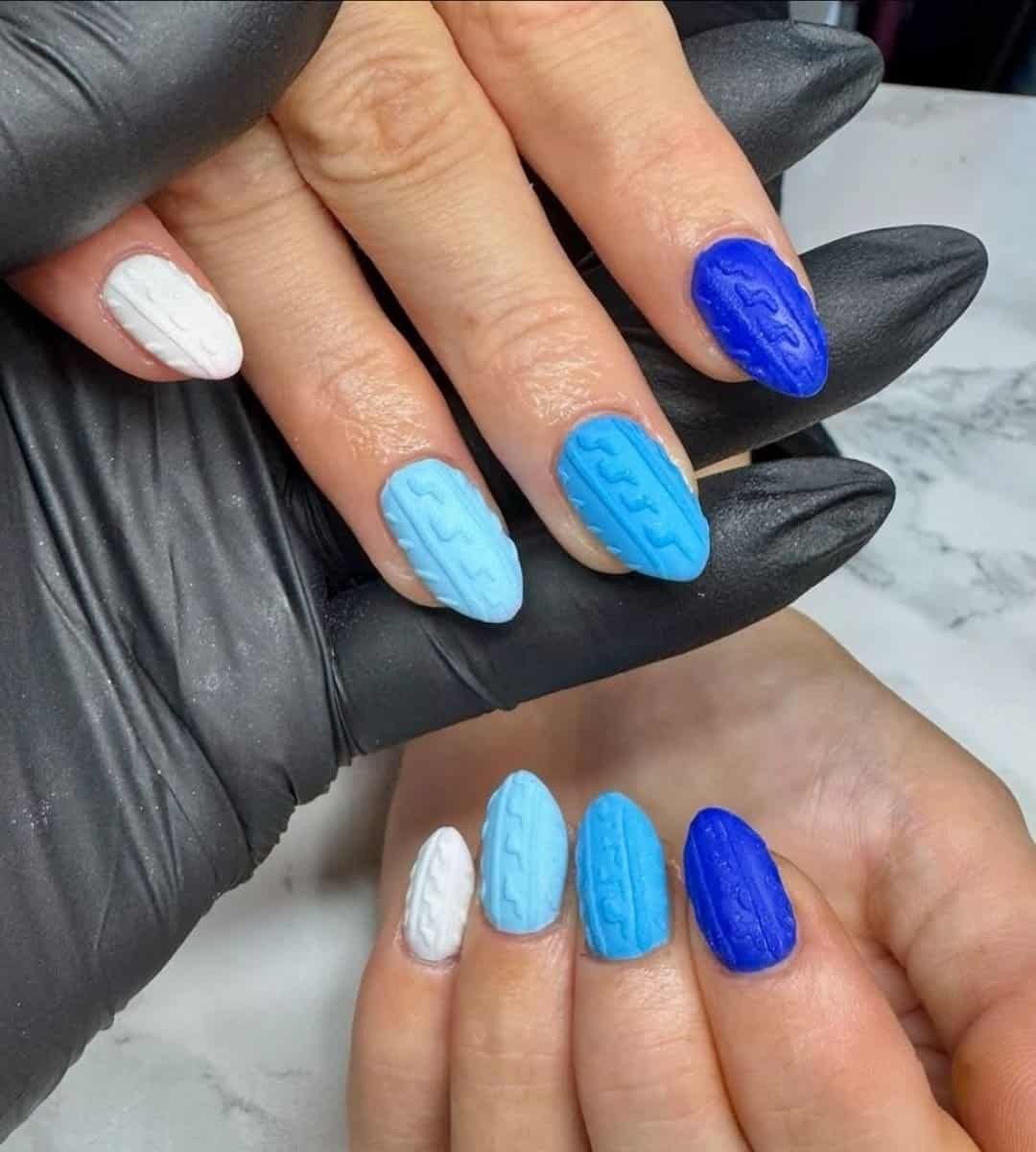 The Blues Sweater Nails From Snow White to Royal Blue