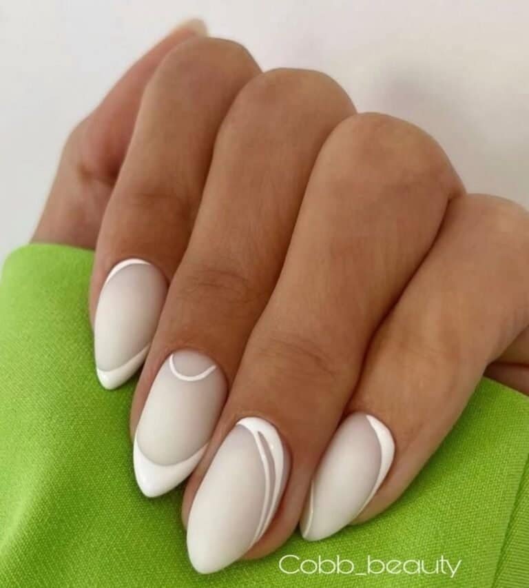 White Minimal Chic Matte Nails