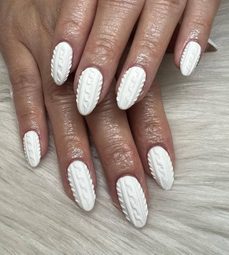 White Sweater Nails