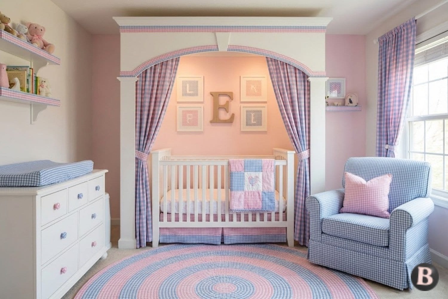Image of Beautiful Life Hub Home Decor - Gingham Delight Beautiful Girls' Room Design