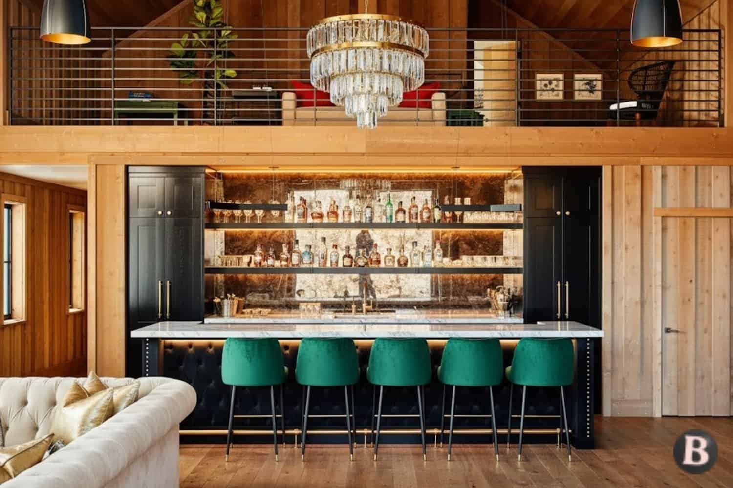 Image of Glamorous Gold Home Bar Decor